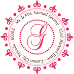 Name Doodles - Round Address Labels/Stickers (Woodbury Hot Pink)